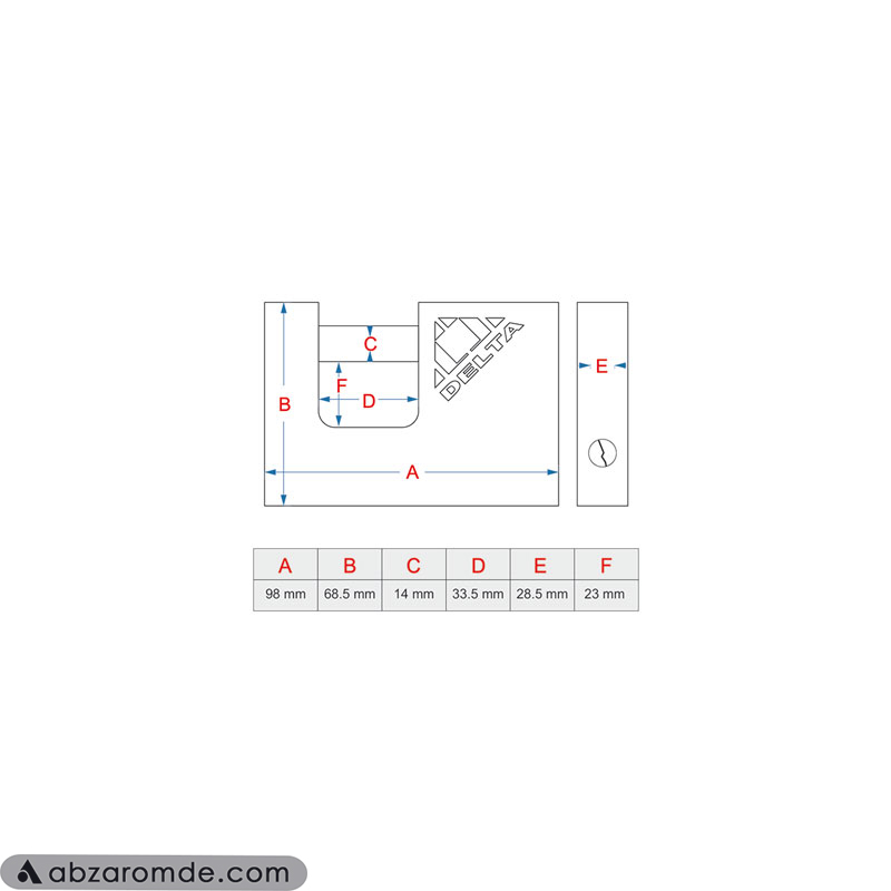 قفل کتابی روکش فولادی دلتا